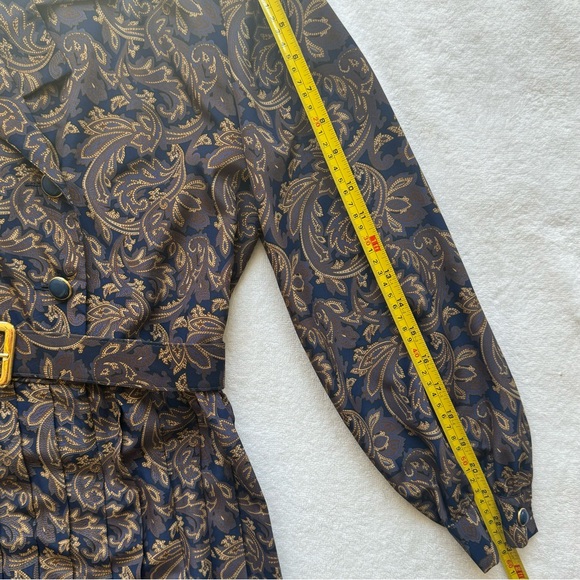 SCHRADER | WOMEN’S VINTAGE BLUE 70’S DRESS | LONG SLEEVE | SIZE 8 | PETITE - Picture 12 of 14